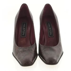 Halston Brown Reptile Pump Heels - 7M